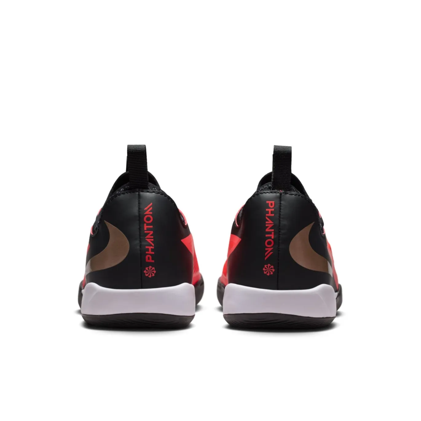 Nike Phantom 6 Low Academy Zaalvoetbalschoenen (IN) Kids Zwart Felrood Goud