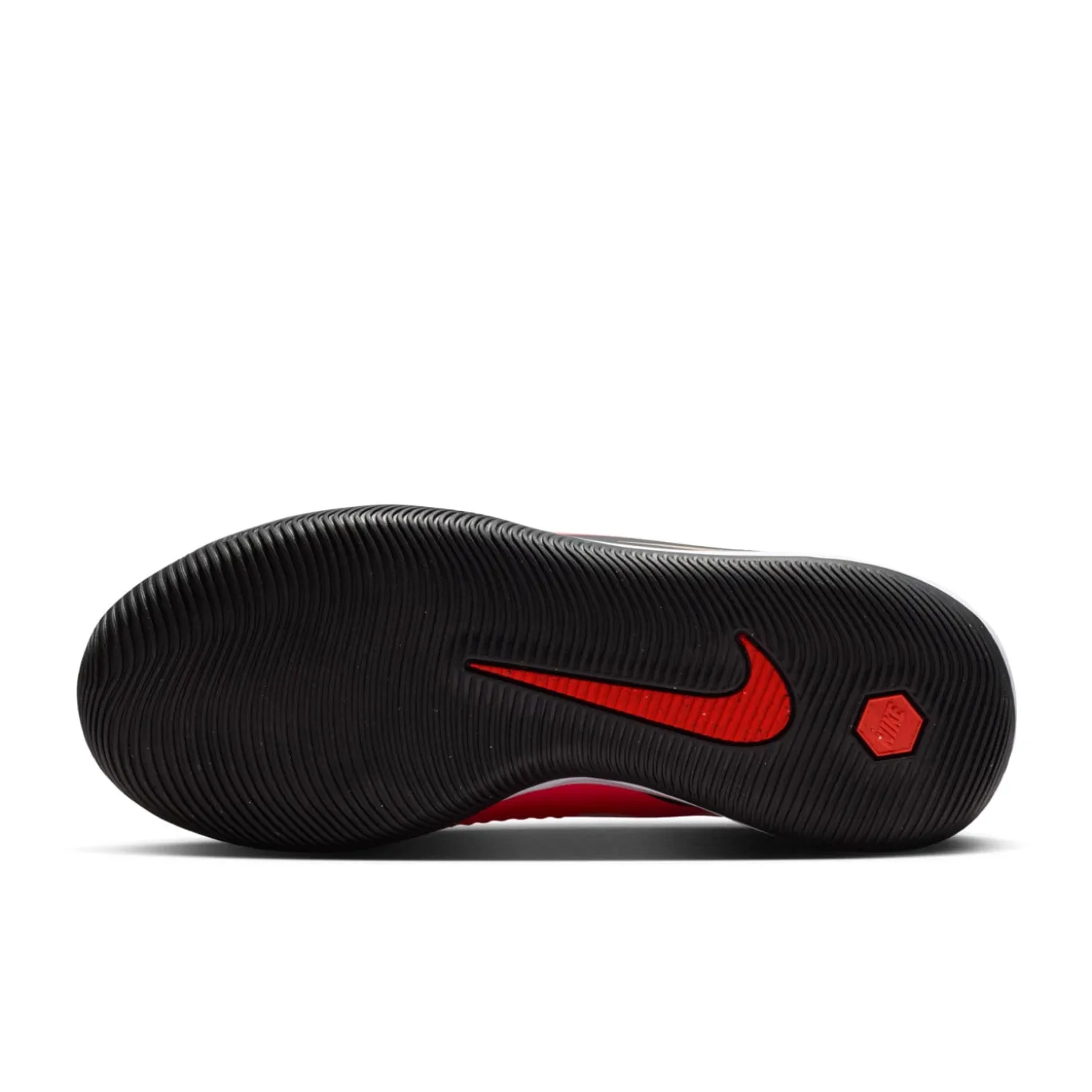 Nike Phantom 6 Low Academy Zaalvoetbalschoenen (IN) Kids Zwart Felrood Goud