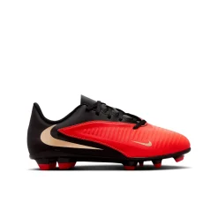 Nike Phantom 6 Low Club Gras / Kunstgras Voetbalschoenen (MG) Kids Zwart Felrood Goud