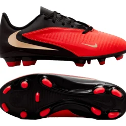 Nike Phantom 6 Low Club Gras / Kunstgras Voetbalschoenen (MG) Kids Zwart Felrood Goud
