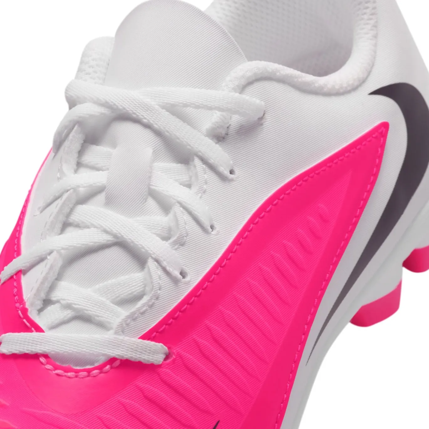 Nike Phantom 6 Low Club Gras / Kunstgras Voetbalschoenen (MG) Kids Wit Felroze Zwart