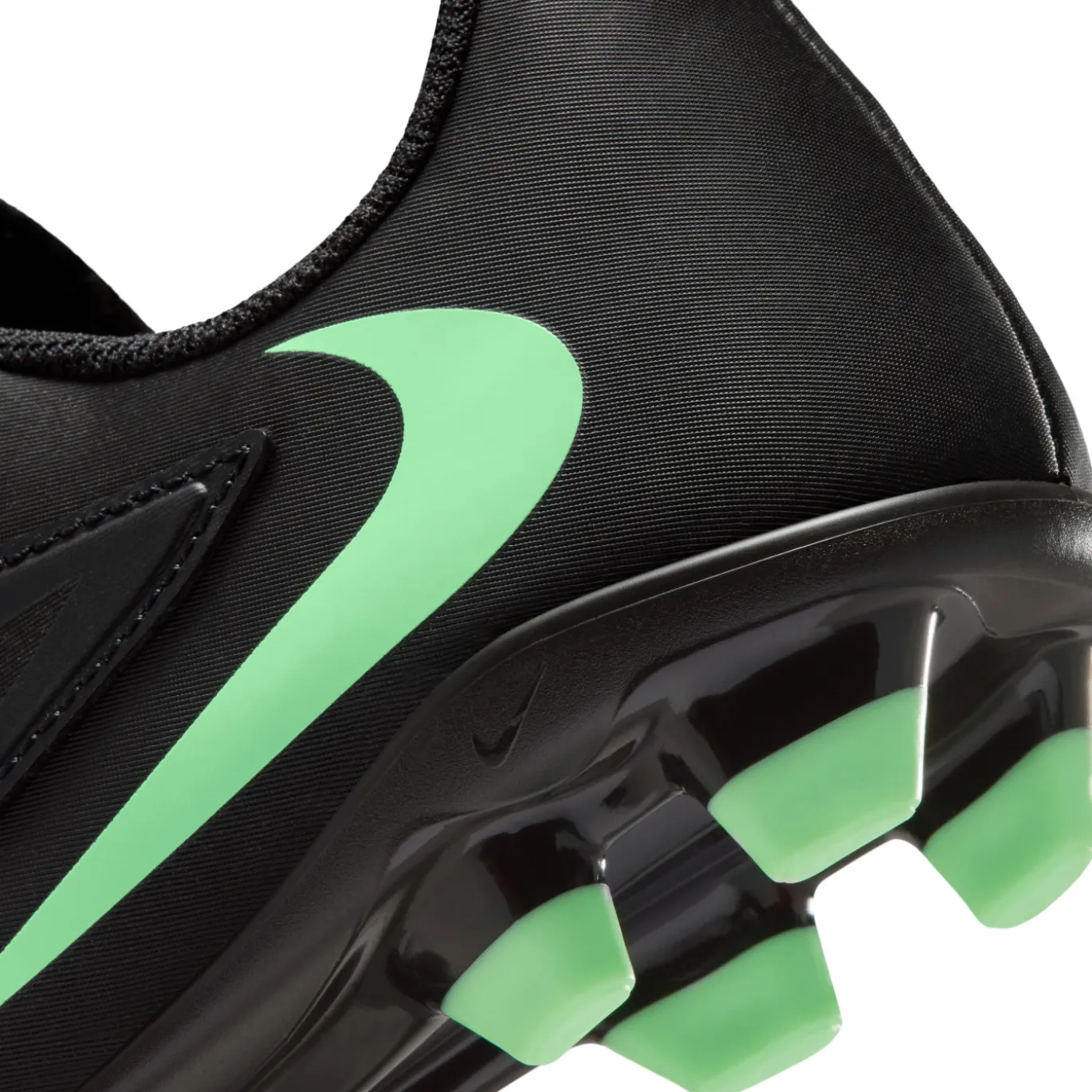 Nike Phantom 6 Low Club Gras / Kunstgras Voetbalschoenen (MG) Kids Zwart Felgroen