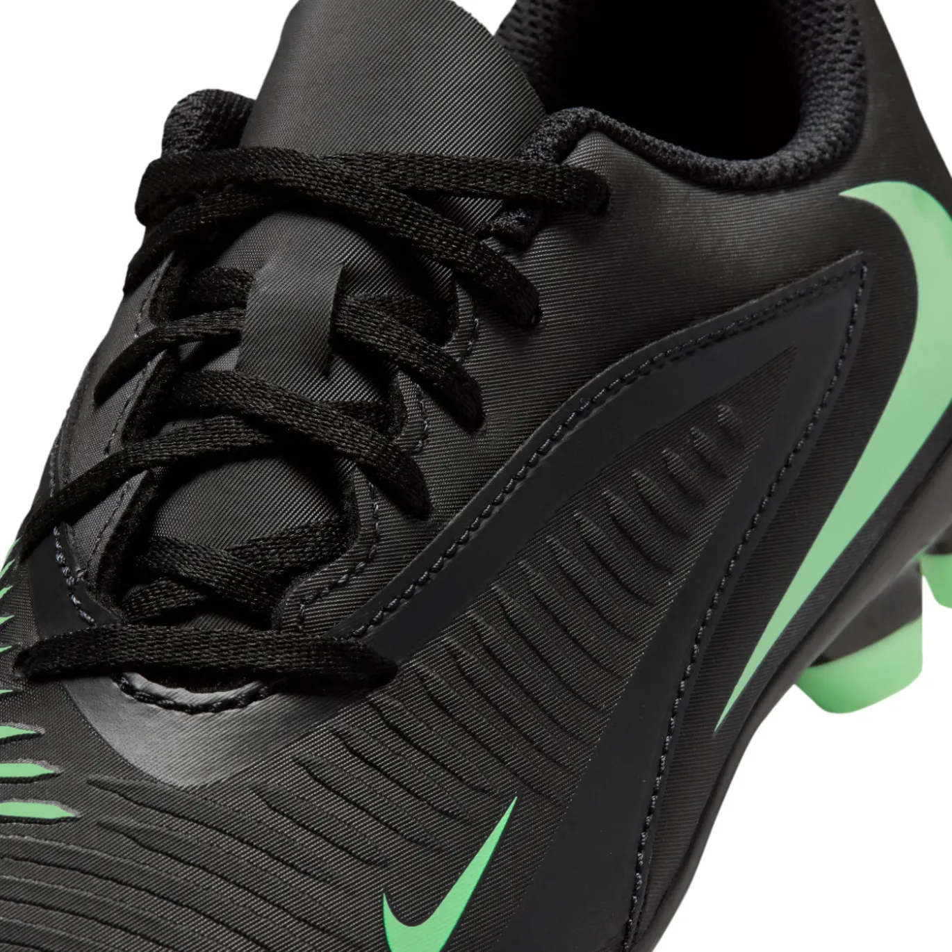 Nike Phantom 6 Low Club Gras / Kunstgras Voetbalschoenen (MG) Kids Zwart Felgroen