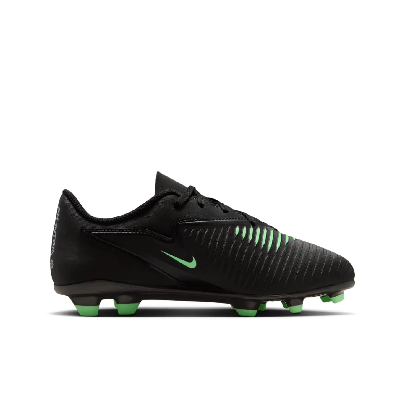 Nike Phantom 6 Low Club Gras / Kunstgras Voetbalschoenen (MG) Kids Zwart Felgroen