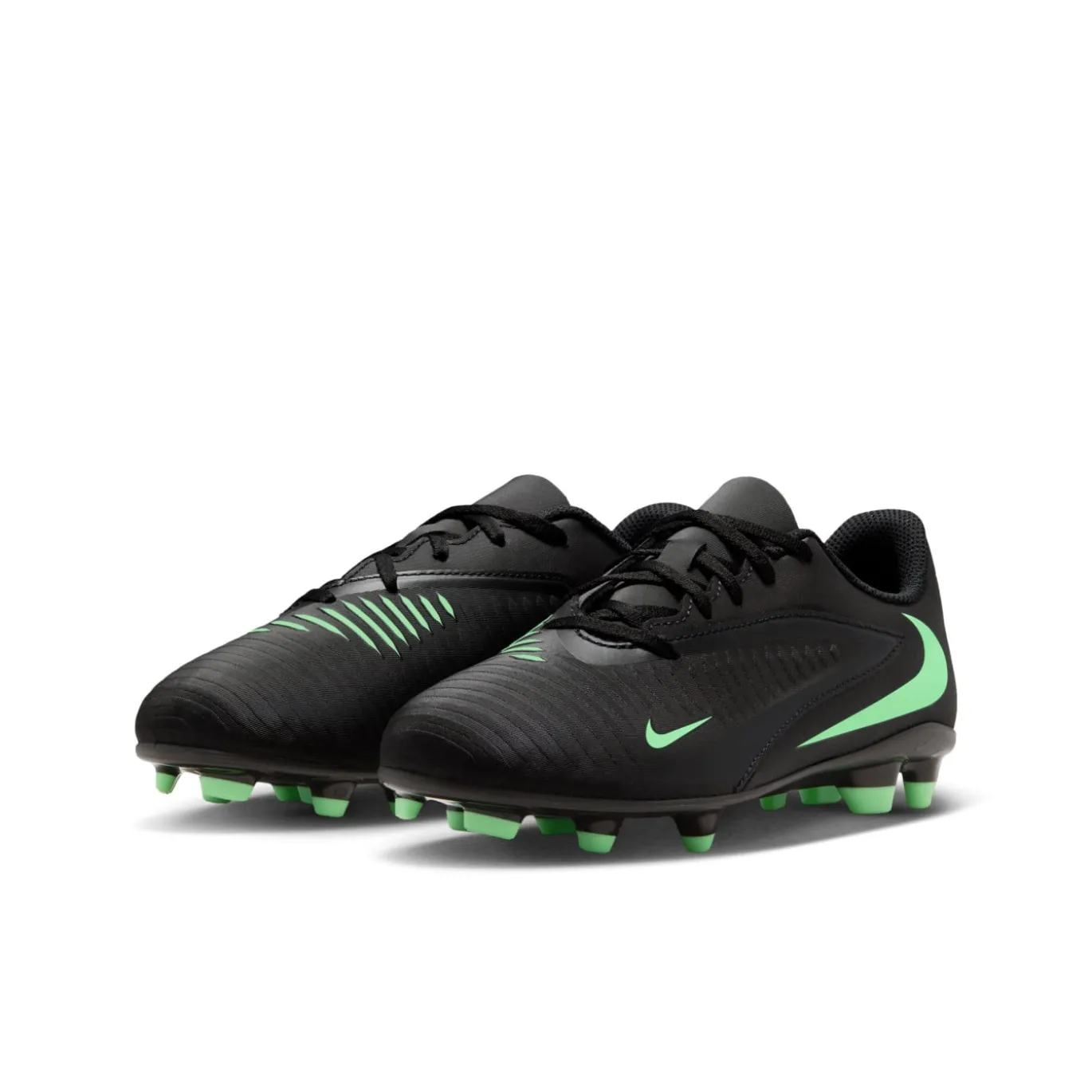 Nike Phantom 6 Low Club Gras / Kunstgras Voetbalschoenen (MG) Kids Zwart Felgroen