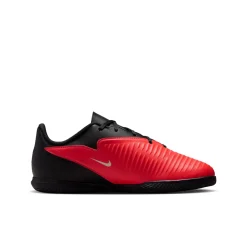 Nike Phantom 6 Low Club Zaalvoetbalschoenen (IN) Kids Zwart Felrood Goud