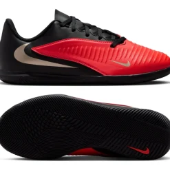 Nike Phantom 6 Low Club Zaalvoetbalschoenen (IN) Kids Zwart Felrood Goud