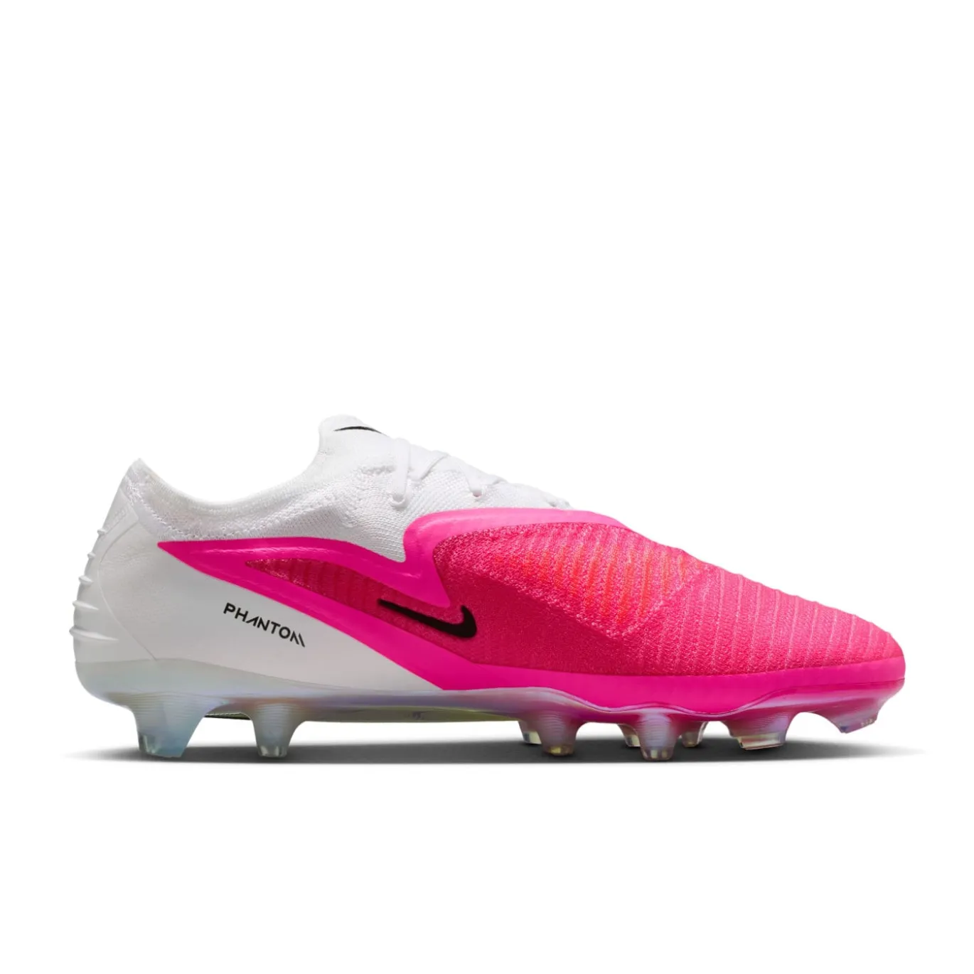Nike Phantom 6 Low Elite Gras Voetbalschoenen (FG) Wit Felroze Zwart
