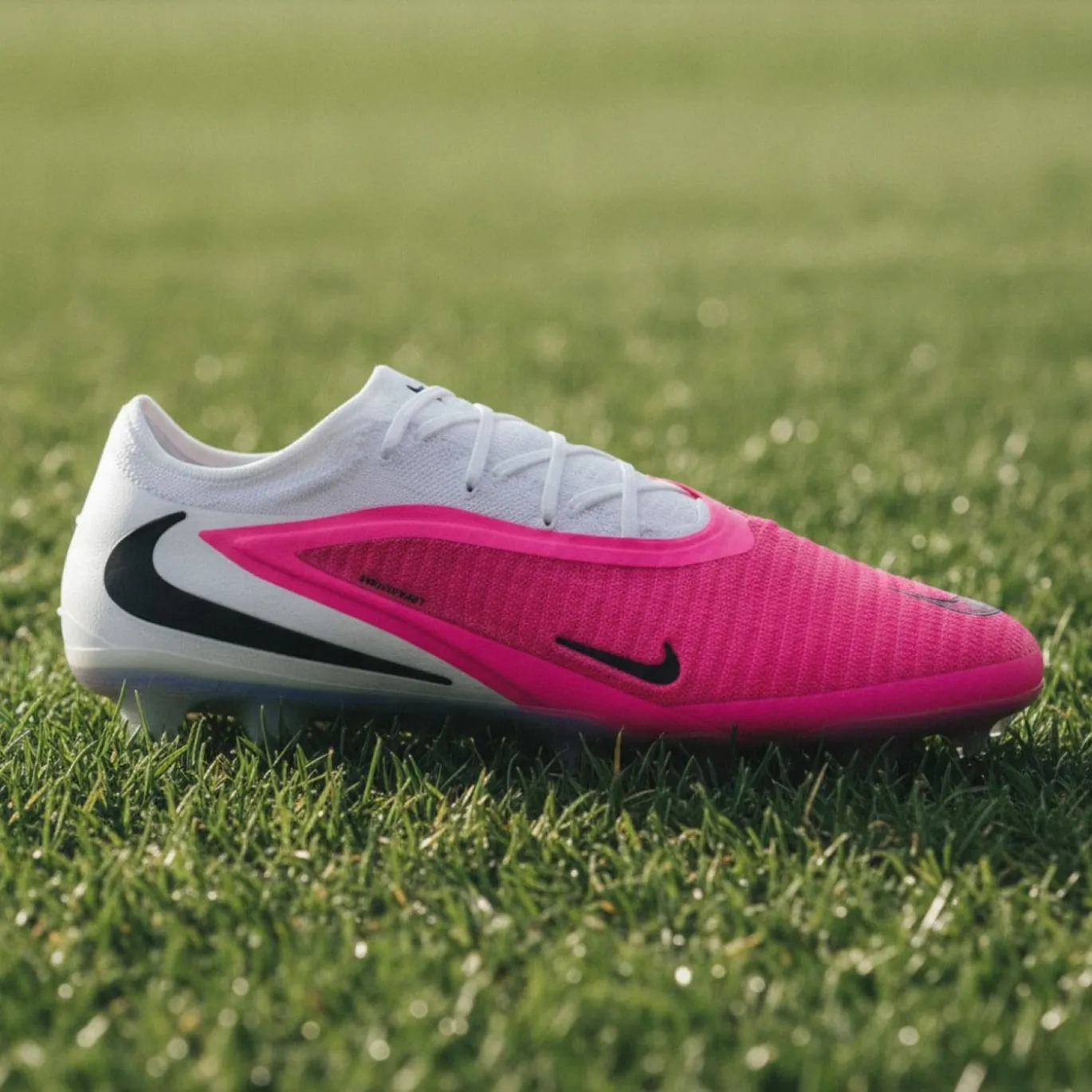 Nike Phantom 6 Low Elite Gras Voetbalschoenen (FG) Wit Felroze Zwart