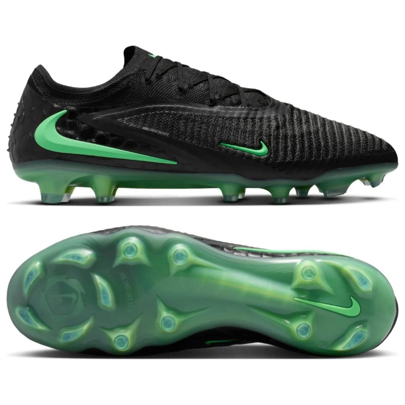 Nike Phantom 6 Low Elite Gras Voetbalschoenen (FG) Zwart Felgroen