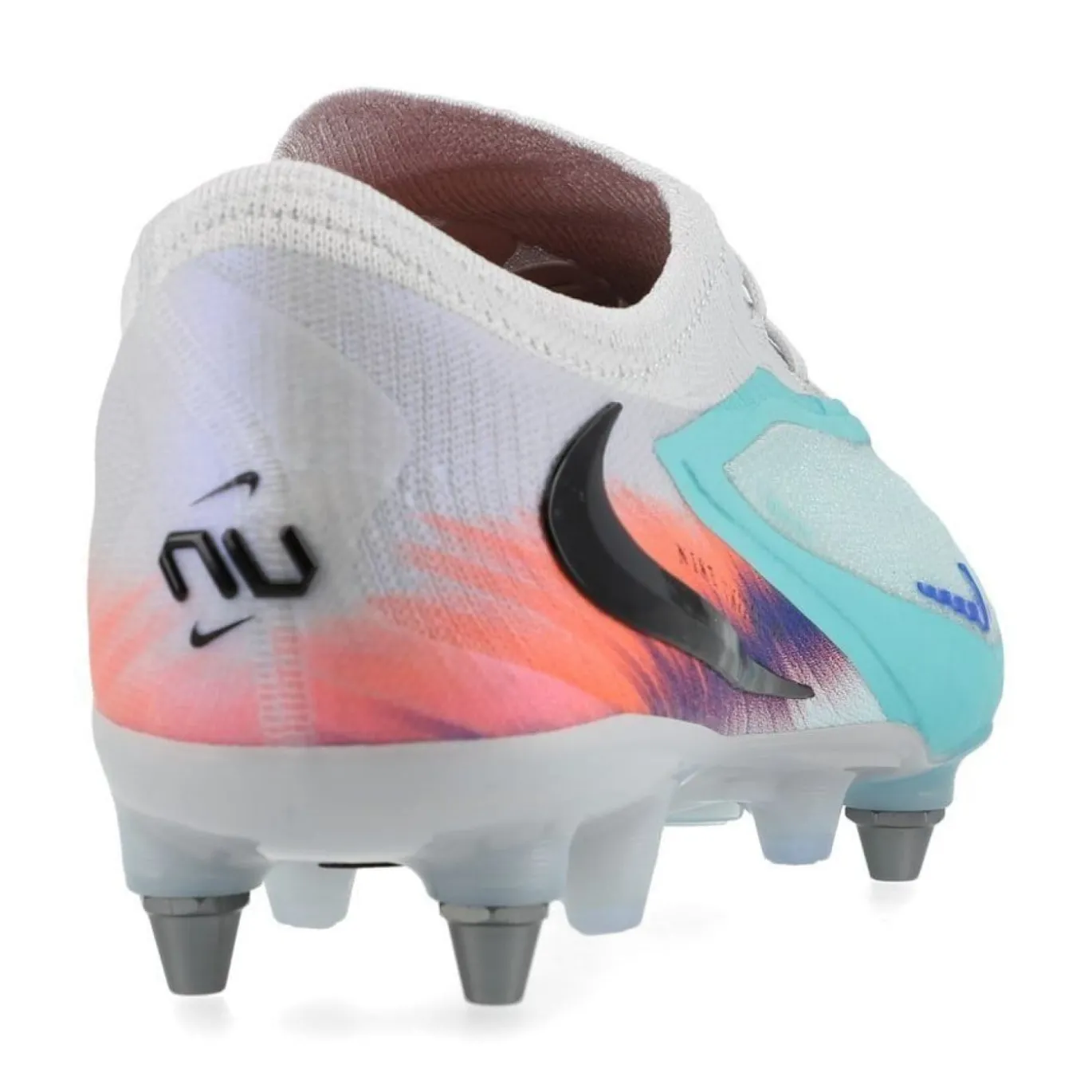 Nike Phantom 6 Low Elite IJzeren-Nop Voetbalschoenen (SG) Pro Player Zilver Turquoise Oranje Blauw