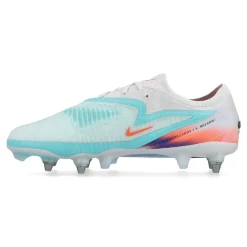 Nike Phantom 6 Low Elite IJzeren-Nop Voetbalschoenen (SG) Pro Player Zilver Turquoise Oranje Blauw