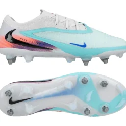 Nike Phantom 6 Low Elite IJzeren-Nop Voetbalschoenen (SG) Pro Player Zilver Turquoise Oranje Blauw