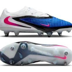 Nike Phantom 6 Low Elite IJzeren-Nop Voetbalschoenen (SG) Pro Player Blauw Wit Felroze