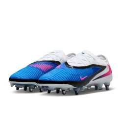 Nike Phantom 6 Low Elite IJzeren-Nop Voetbalschoenen (SG) Pro Player Blauw Wit Felroze