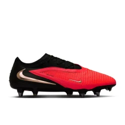 Nike Phantom 6 Low Elite IJzeren-Nop Voetbalschoenen (SG) Pro Player Zwart Felrood Goud