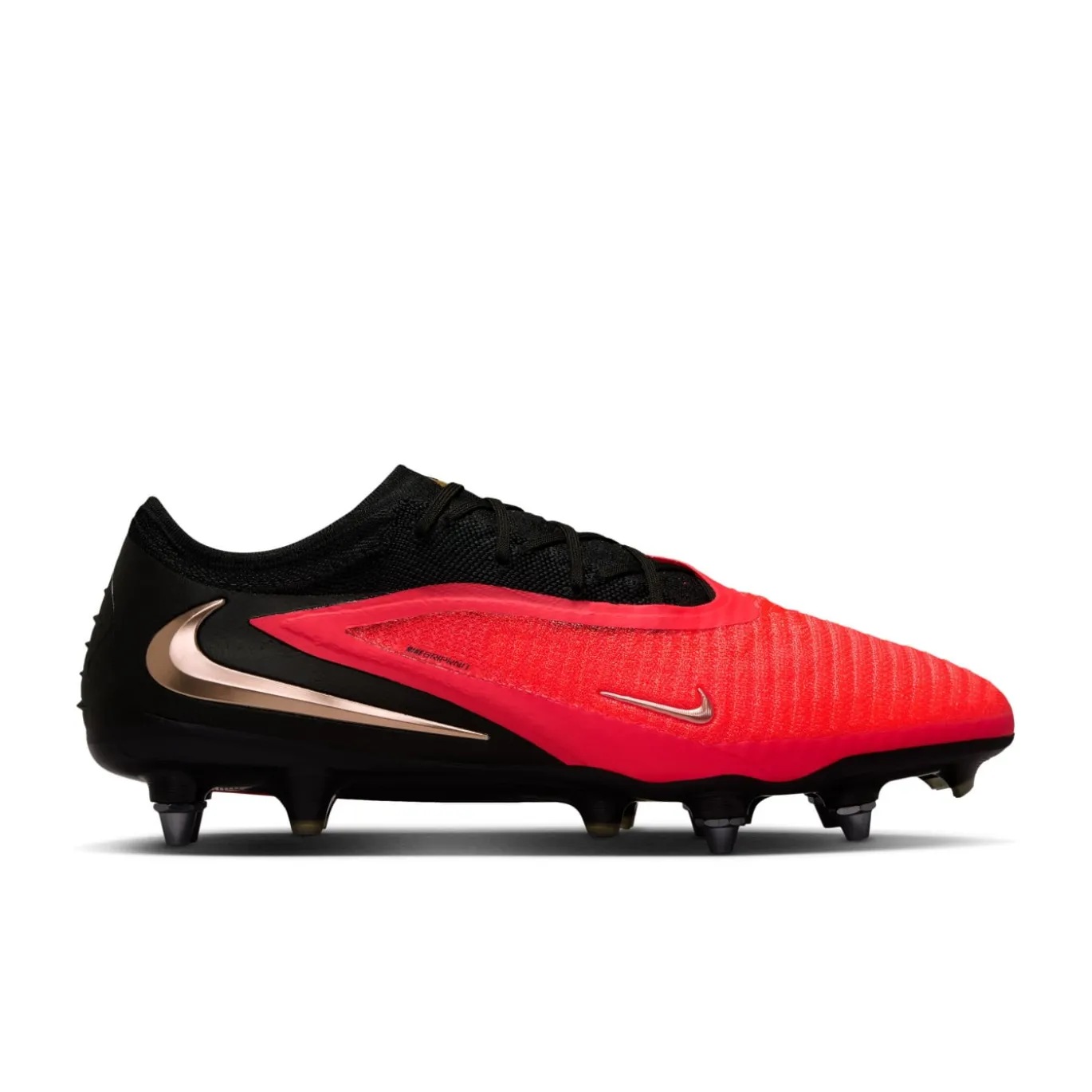 Nike Phantom 6 Low Elite IJzeren-Nop Voetbalschoenen (SG) Pro Player Zwart Felrood Goud