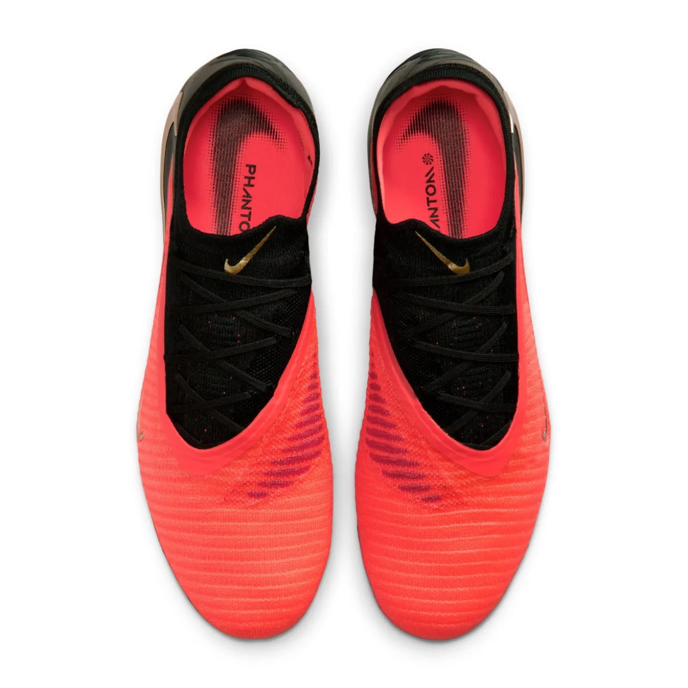 Nike Phantom 6 Low Elite IJzeren-Nop Voetbalschoenen (SG) Pro Player Zwart Felrood Goud