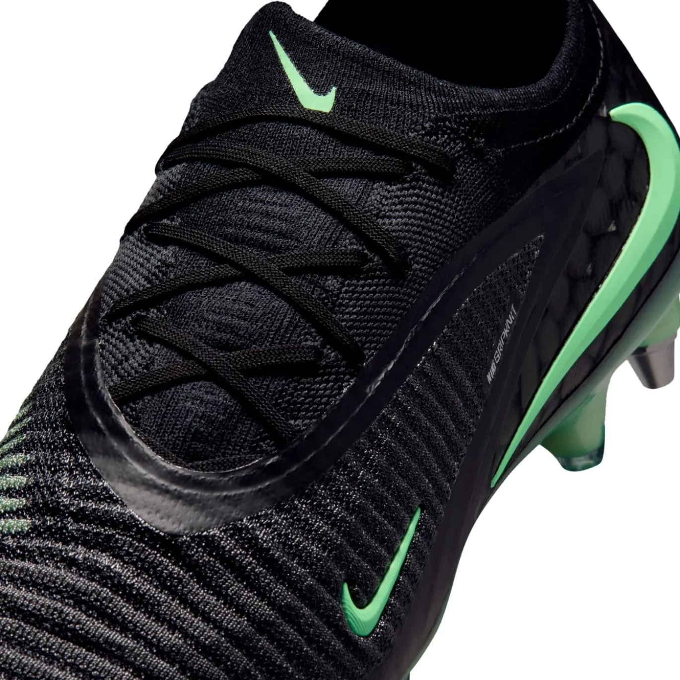 Nike Phantom 6 Low Elite IJzeren-Nop Voetbalschoenen (SG) Pro Player Zwart Felgroen