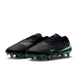 Nike Phantom 6 Low Elite IJzeren-Nop Voetbalschoenen (SG) Pro Player Zwart Felgroen
