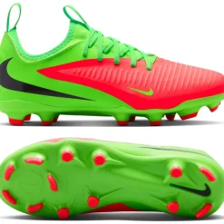 Nike Phantom 6 Low Haaland Academy Gras / Kunstgras Voetbalschoenen (MG) Kids Felgroen Rood Zwart