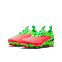 Nike Phantom 6 Low Haaland Academy Gras / Kunstgras Voetbalschoenen (MG) Kids Felgroen Rood Zwart