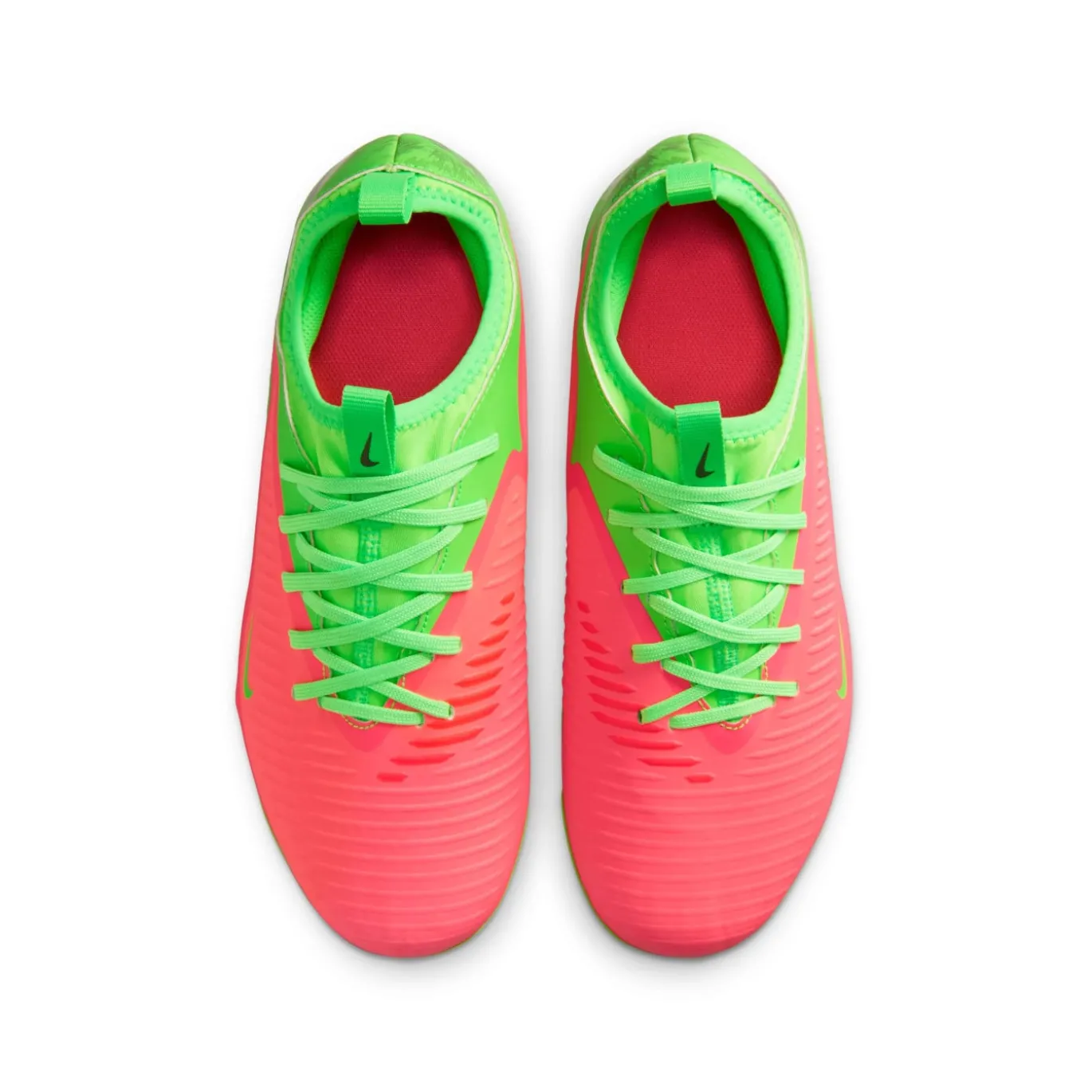 Nike Phantom 6 Low Haaland Academy Gras / Kunstgras Voetbalschoenen (MG) Kids Felgroen Rood Zwart