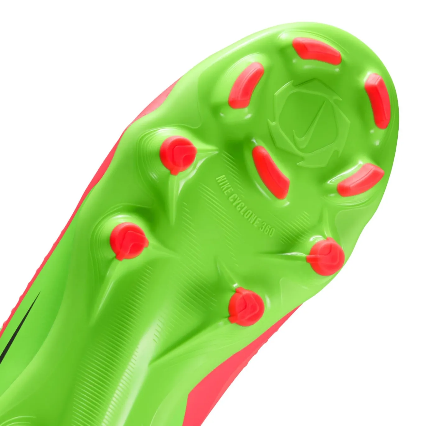 Nike Phantom 6 Low Haaland Academy Gras / Kunstgras Voetbalschoenen (MG) Kids Felgroen Rood Zwart