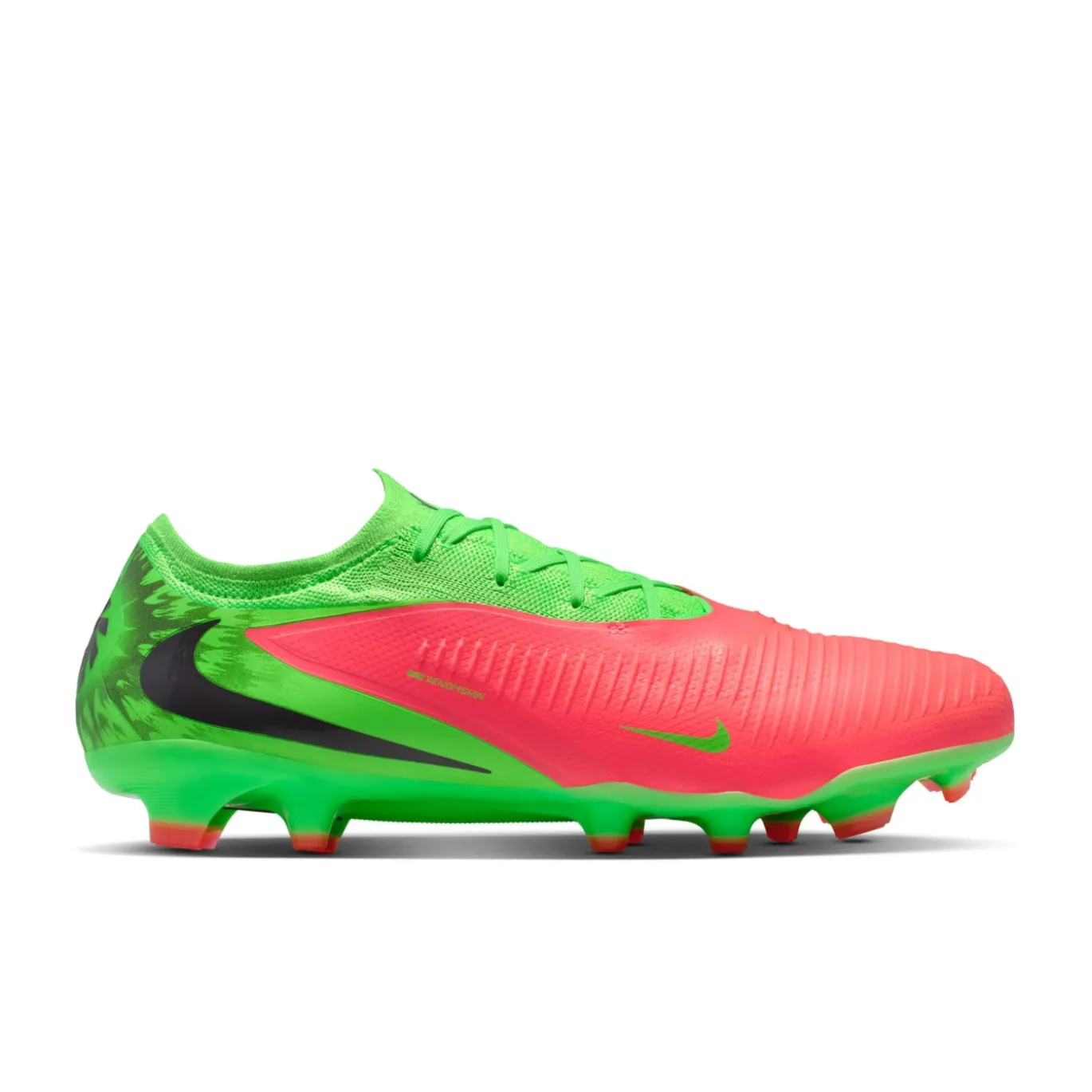 Nike Phantom 6 Low Haaland Pro Gras Voetbalschoenen (FG) Felgroen Rood Zwart