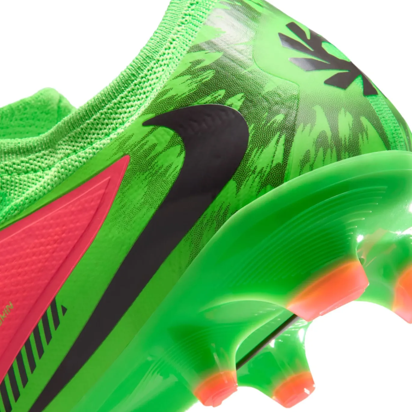 Nike Phantom 6 Low Haaland Pro Gras Voetbalschoenen (FG) Felgroen Rood Zwart