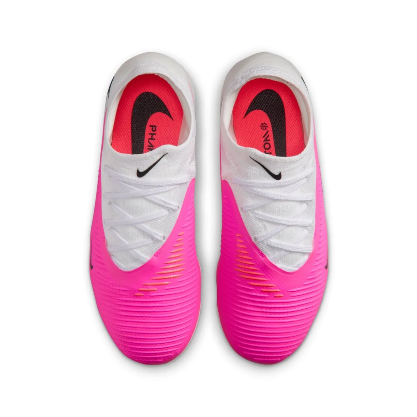 Nike Phantom 6 Low Pro Gras / Kunstgras Voetbalschoenen (MG) Kids Wit Felroze Zwart