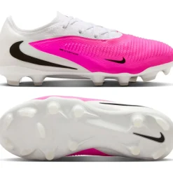 Nike Phantom 6 Low Pro Gras / Kunstgras Voetbalschoenen (MG) Kids Wit Felroze Zwart