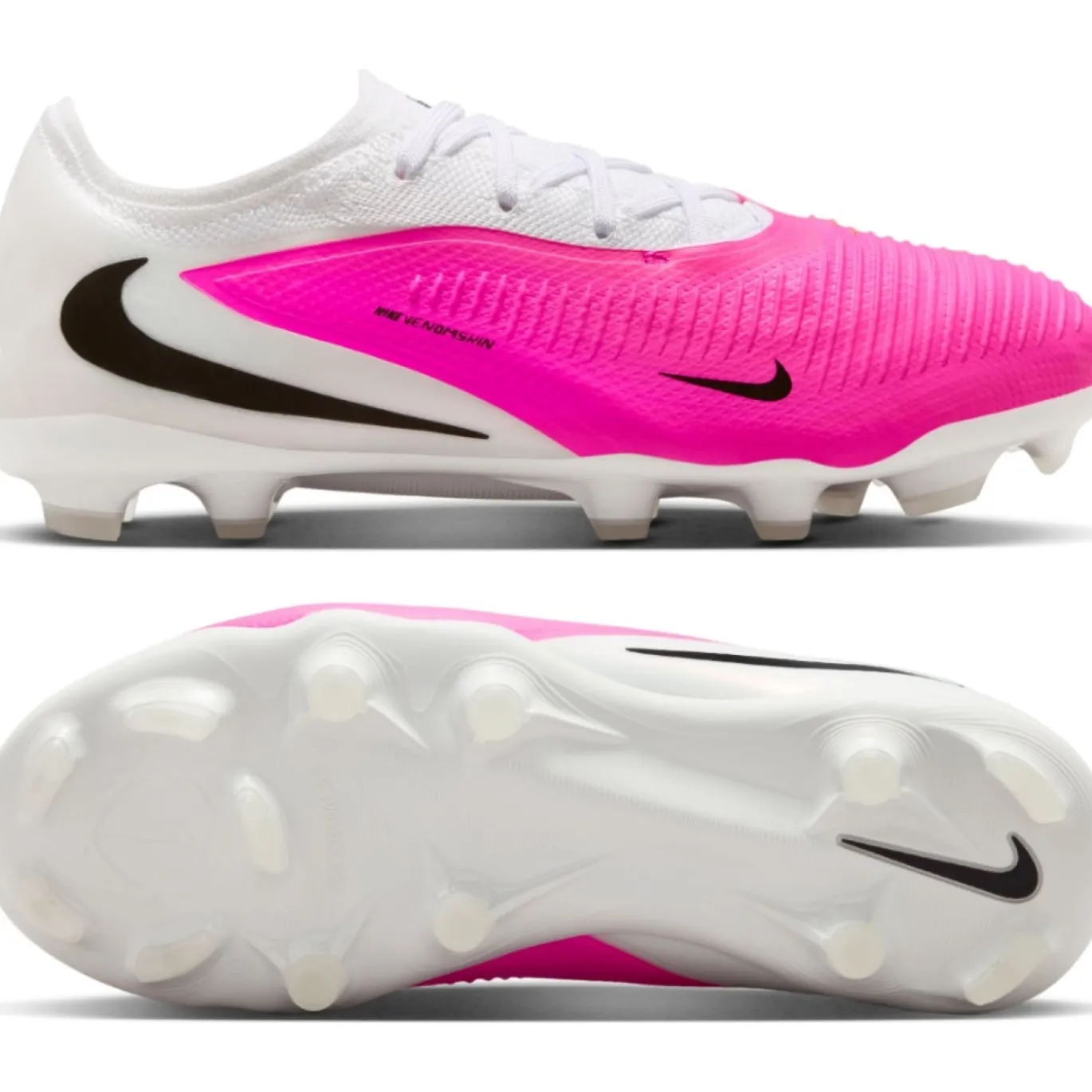 Nike Phantom 6 Low Pro Gras / Kunstgras Voetbalschoenen (MG) Kids Wit Felroze Zwart