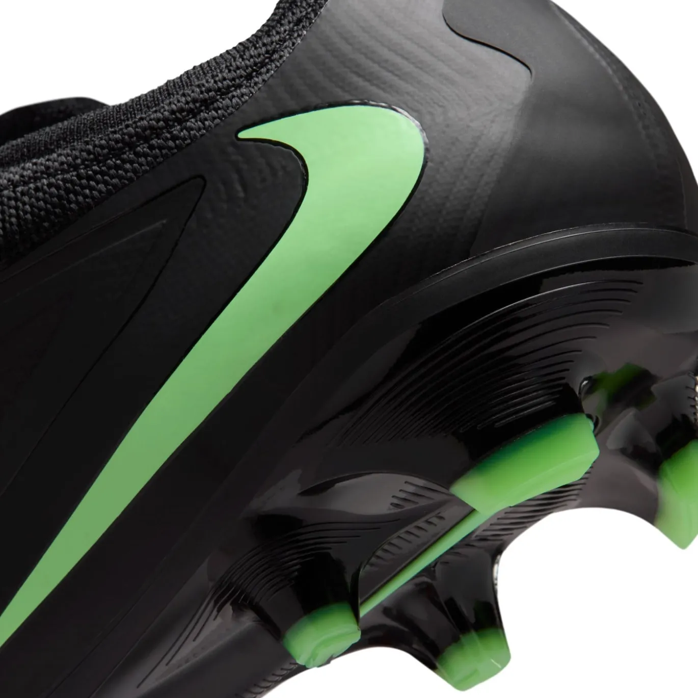 Nike Phantom 6 Low Pro Gras Voetbalschoenen (FG) Zwart Felgroen