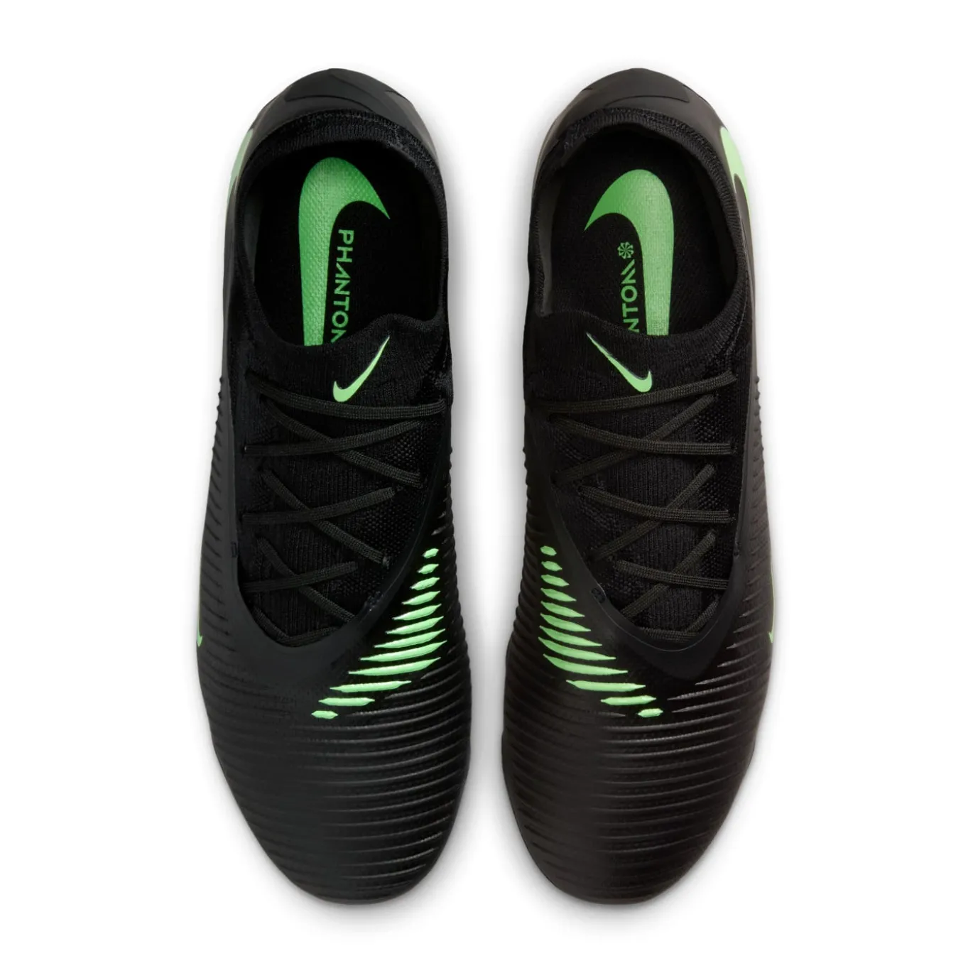 Nike Phantom 6 Low Pro Gras Voetbalschoenen (FG) Zwart Felgroen