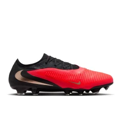 Nike Phantom 6 Low Pro Gras Voetbalschoenen (FG) Zwart Felrood Goud