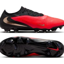 Nike Phantom 6 Low Pro Gras Voetbalschoenen (FG) Zwart Felrood Goud