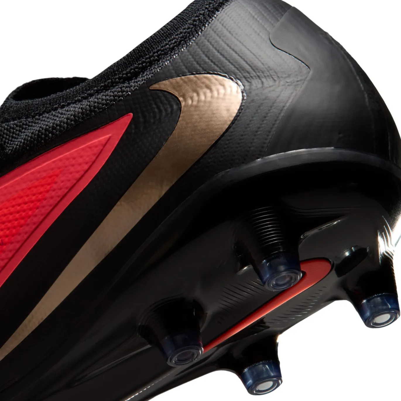 Nike Phantom 6 Low Pro Kunstgras Voetbalschoenen (AG) Zwart Felrood Goud