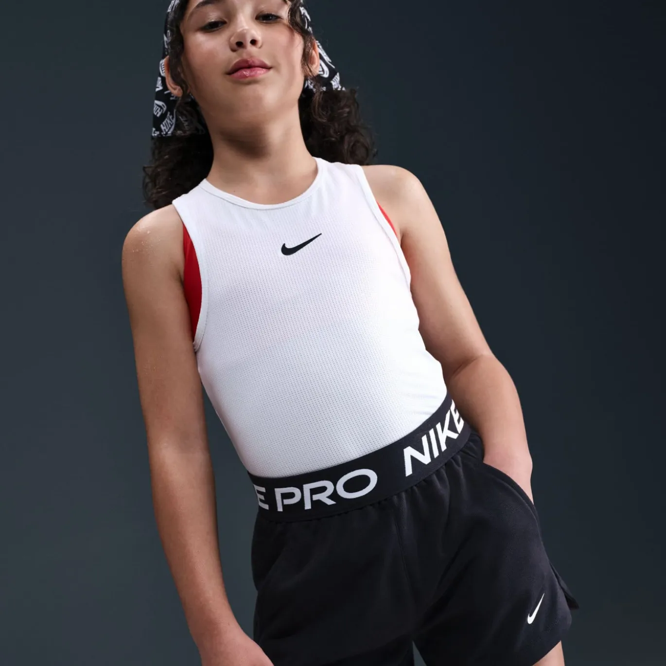 Nike Pro Fleece Trainingsbroekje Kids Zwart Wit