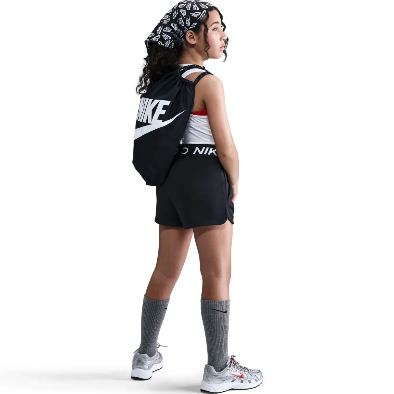 Nike Pro Fleece Trainingsbroekje Kids Zwart Wit