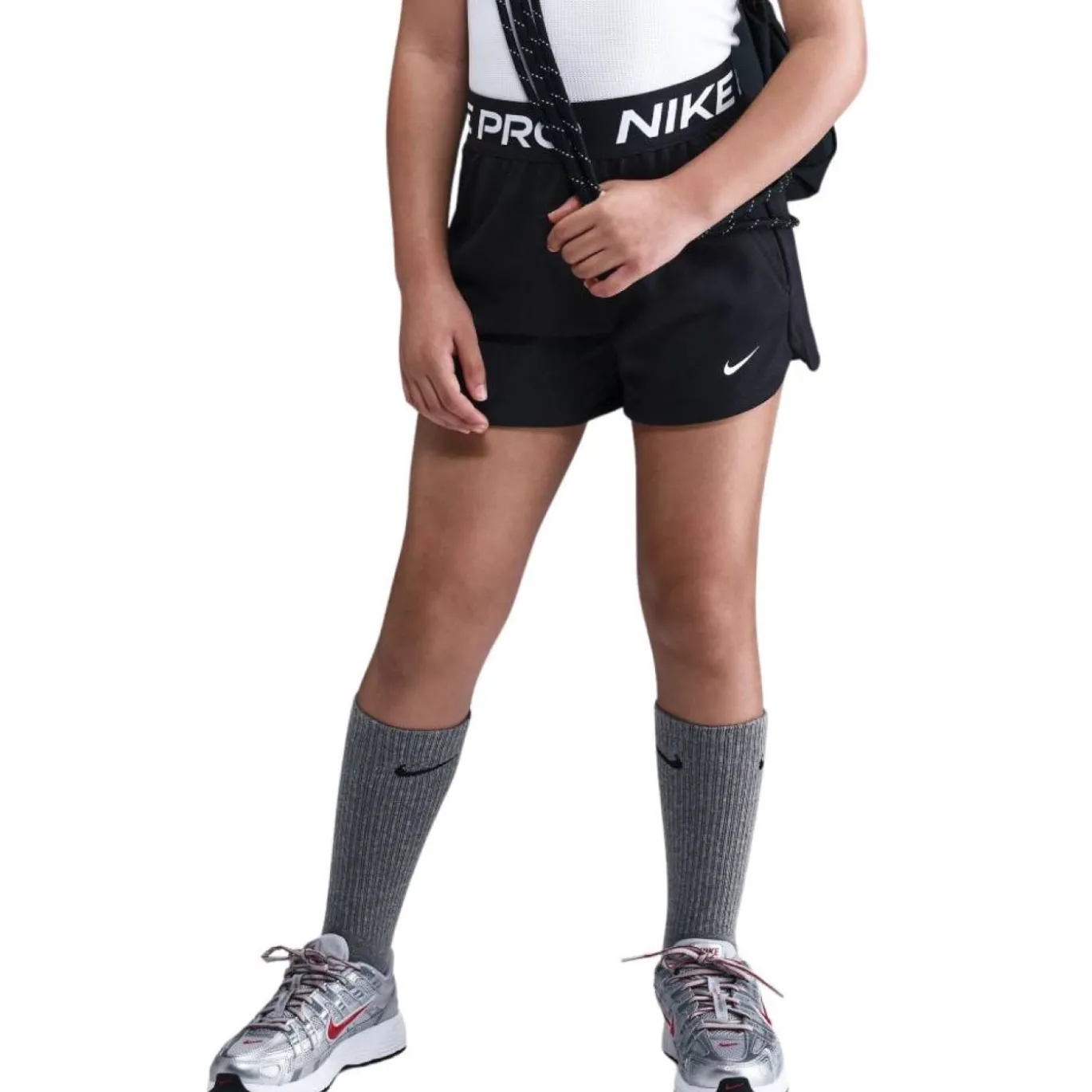 Nike Pro Fleece Trainingsbroekje Kids Zwart Wit