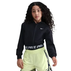 Nike Pro Fleece Trainingsjack Hooded Kids Zwart Wit