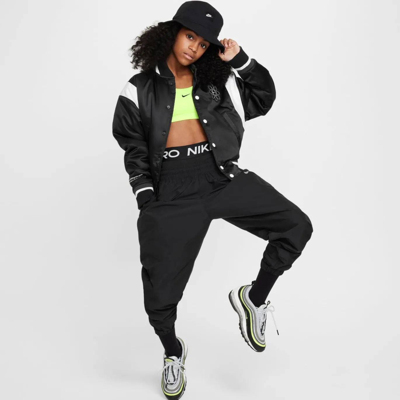 Nike Pro Leak Protection Sportbroekje Meisjes Zwart Wit