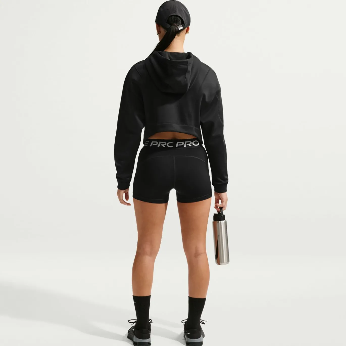 Nike Pro 365 Mid-Rise Sportbroekje (8cm) Dames Zwart Wit