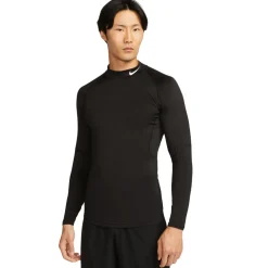 Nike Pro Ondershirt Hoge Hals Lange Mouwen Zwart Wit
