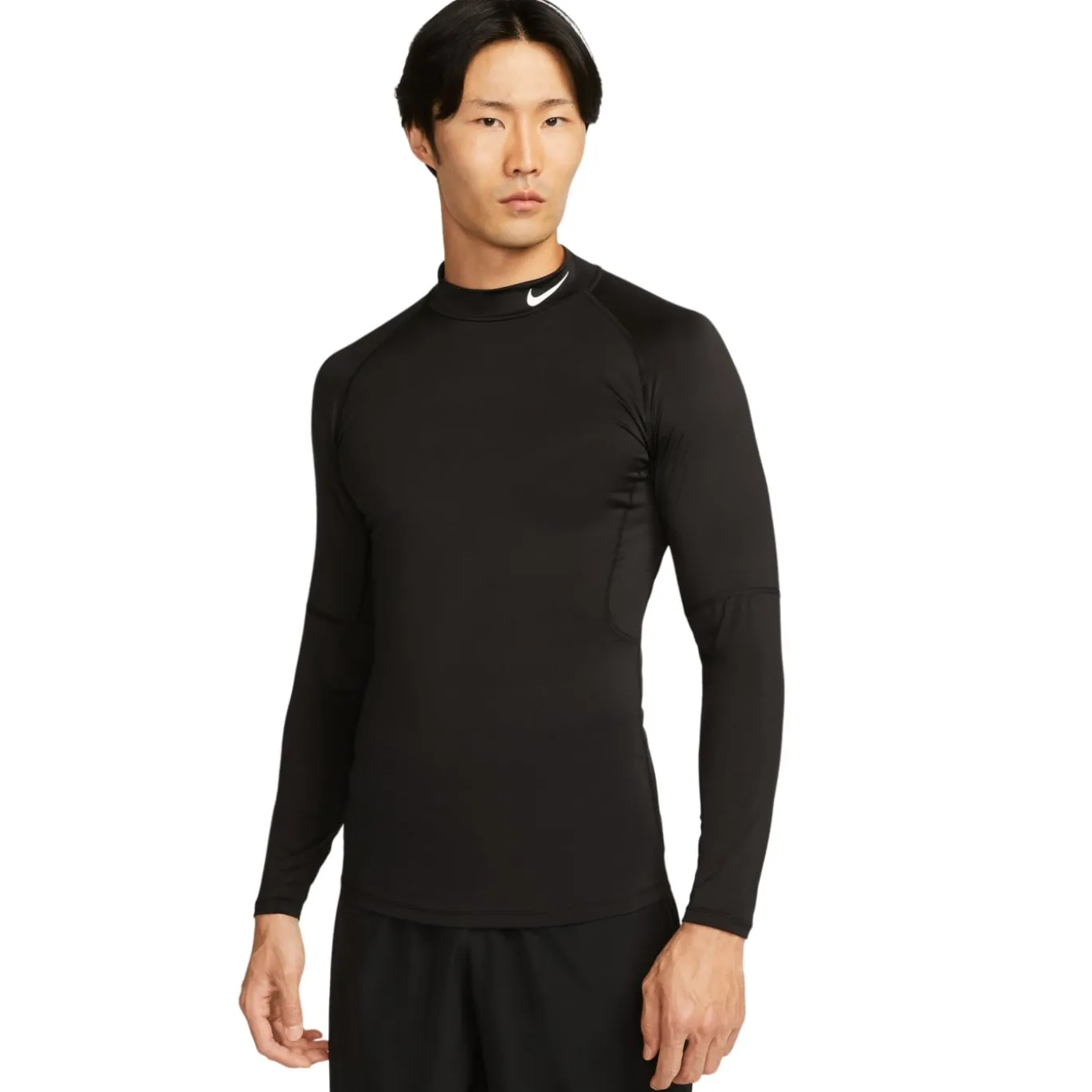 Nike Pro Ondershirt Hoge Hals Lange Mouwen Zwart Wit