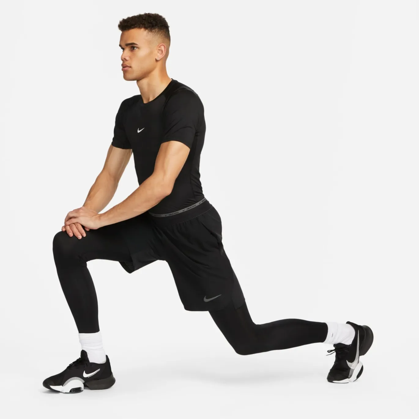 Nike Pro Ondershirt Korte Mouwen Zwart