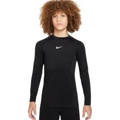 Nike Pro Ondershirt Lange Mouwen Kids Zwart Wit