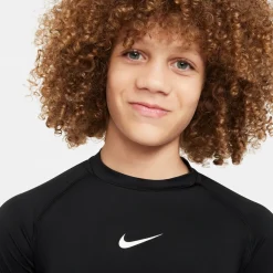 Nike Pro Ondershirt Lange Mouwen Kids Zwart Wit