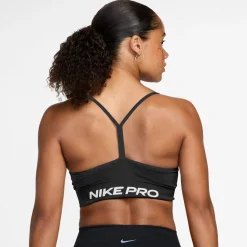 Nike Pro Seamless Sportbeha Dames Zwart Wit